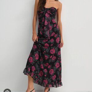 Black For Love And Lemons “Teagan” Floral Maxi Dress Sz Large